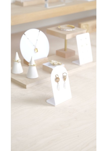 Beyaz Küpe Takı Standı 2'li Organizer Düzenleyici, Şık ve Kullanışlı. modelleri