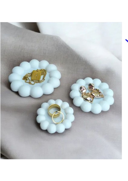 Beyaz 3 Boncuklu Takı Tepsisi, Şık ve Düzenli Saklama Çözümü fiyatları