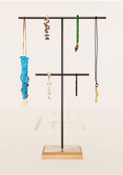 Şık Takı Düzenleyici, Stand, Küpelik, Bileklik ve Kolye Saklama Alanı Siyah modelleri