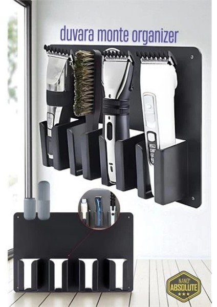 Modacar Berber Kuaför Tıraş Makinesi Organizeri - Tıraş Makine Fırça Tutucu