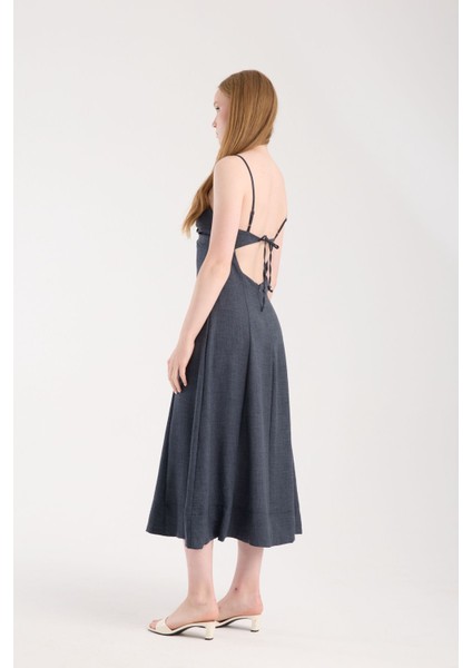 Askılı Uzun Keten Elbise fırsatları