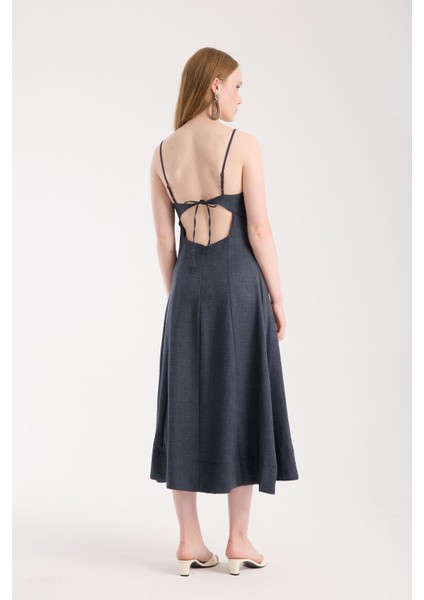 Askılı Uzun Keten Elbise indirimleri