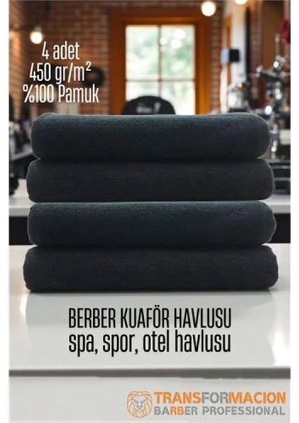 Modacar Kuaför Berber Havlusu 4 Adet Pamuk Berber Havlusu 50X90 Siyah fiyatları