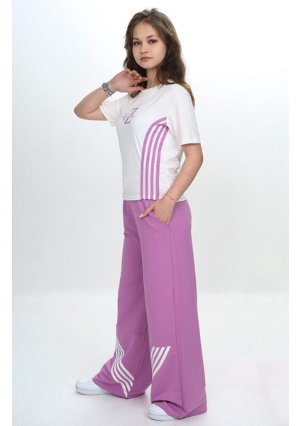 Kız Çocuk Ikili Alt&üst Takım- Pantolon & Kısa Kollu Tişört – %100 PAMUK-EŞT-2030 fiyatları