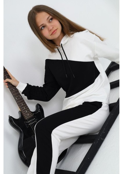 Kız Çocuk %100 Pamuk Garnili Kapüşonlu Uzun Kol Alt&üst Eşofman TAKIM-EŞT-2018 fırsatları