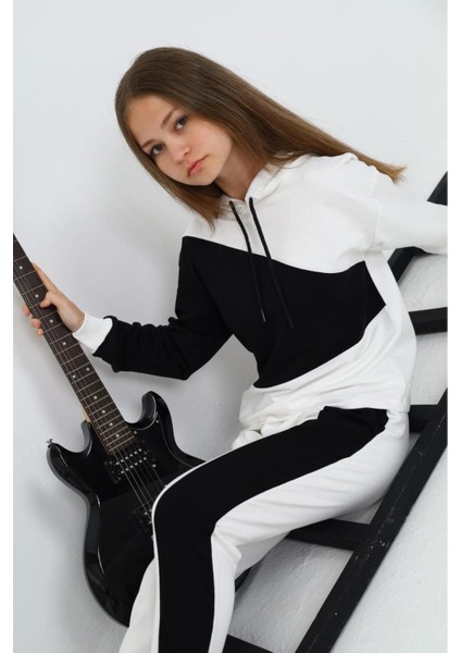 Kız Çocuk %100 Pamuk Garnili Kapüşonlu Uzun Kol Alt&üst Eşofman TAKIM-EŞT-2018 indirimleri