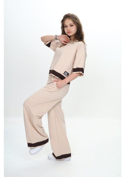 Kız Çocuk %100 Pamuk Kısa Kollu Garnili Truvakar Kol 2 Iplik Alt&üst Eşofman TAKIMI-285-EŞT-2011 fiyatları