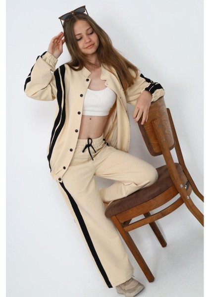 Kız Çocuk %100 Pamuk Çıt Çıt Kapamalı Uzun Kol Alt&üst Eşofman TAKIMI-EŞT-2019