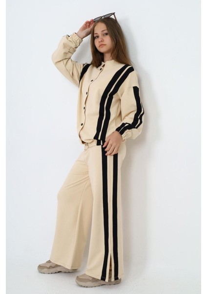 Kız Çocuk %100 Pamuk Çıt Çıt Kapamalı Uzun Kol Alt&üst Eşofman TAKIMI-EŞT-2019