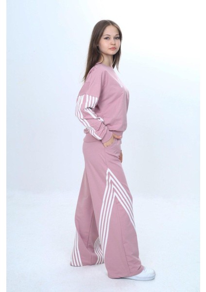 Kız Çocuk %100 Pamuk Şeritli Oversize 2 Iplik Alt&üst Eşofman TAKIMI-305-EŞT-2009 fiyatları