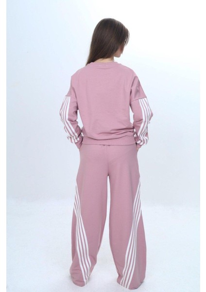 Kız Çocuk %100 Pamuk Şeritli Oversize 2 Iplik Alt&üst Eşofman TAKIMI-305-EŞT-2009 fırsatları