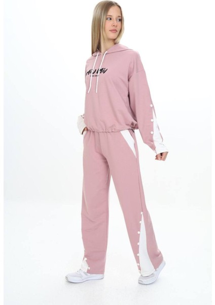 Kız Çocuk %100 Pamuk Kapüşonlu Çıtçıt Detaylı Alt&üst Eşofman TAKIM-179-EŞT-2005 indirimleri