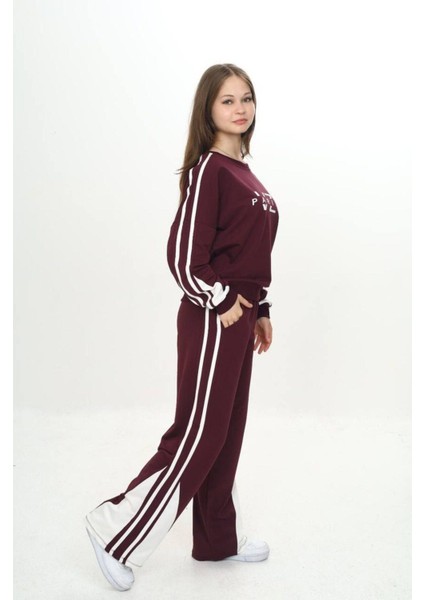 Kız Çocuk %100 Pamuk 2 Iplik Garnili Şeritli At&üst Eşofman Takımı –çift Renkil Alt Üst TAKIM-297-EŞT-2007 modelleri