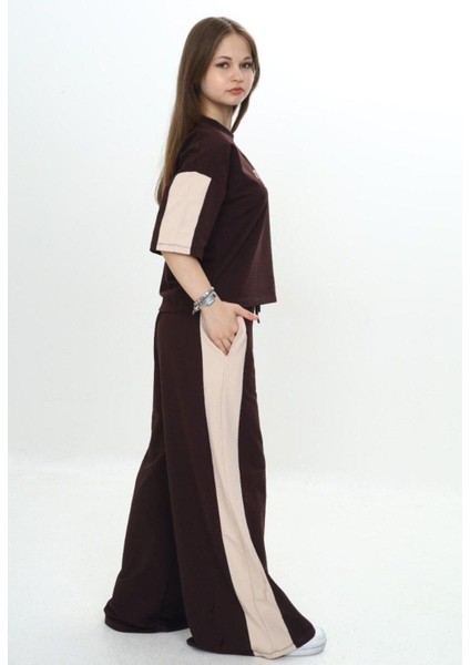 Kız Çocuk %100 Pamuk London Baskılı Oversize Garnili Truvakal Kollu Eşofman TAKIMI-293-EŞT-2010 fırsatları