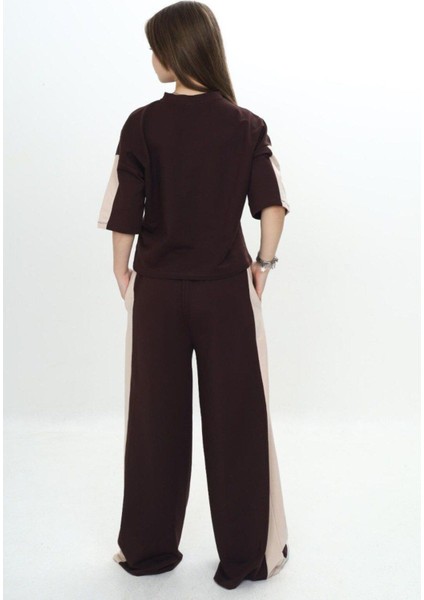 Kız Çocuk %100 Pamuk London Baskılı Oversize Garnili Truvakal Kollu Eşofman TAKIMI-293-EŞT-2010