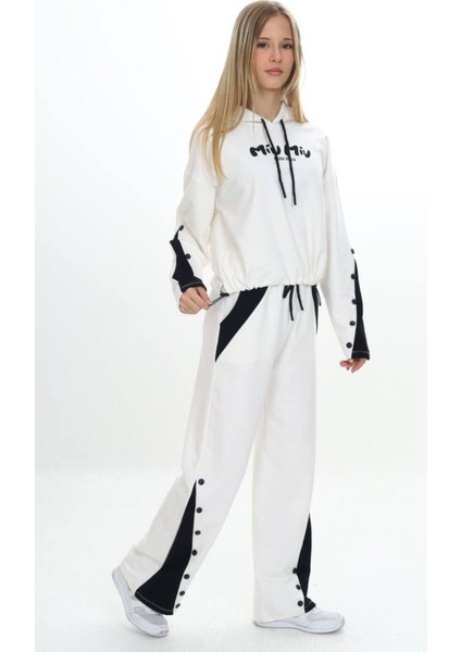 Kız Çocuk %100 Pamuk Kapüşonlu Çıtçıt Detaylı Alt&üst Eşofman TAKIM-179-EŞT-2005 fiyatları