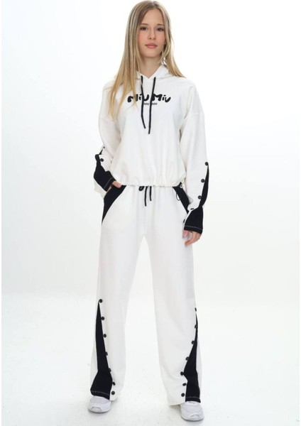 Kız Çocuk %100 Pamuk Kapüşonlu Çıtçıt Detaylı Alt&üst Eşofman TAKIM-179-EŞT-2005 indirimleri