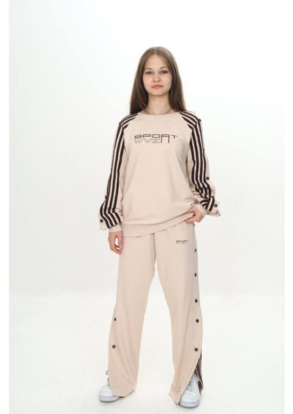 Unisex Çocuk 2 Iplik Çıtçıtlı Alt&üst Eşofman Takımı %100 Pamuk Rahat KALIP-299-EŞT-2006