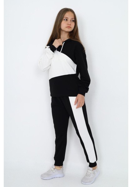 Kız Çocuk %100 Pamuk Garnili Kapüşonlu Uzun Kol Alt&üst Eşofman TAKIM-EŞT-2018