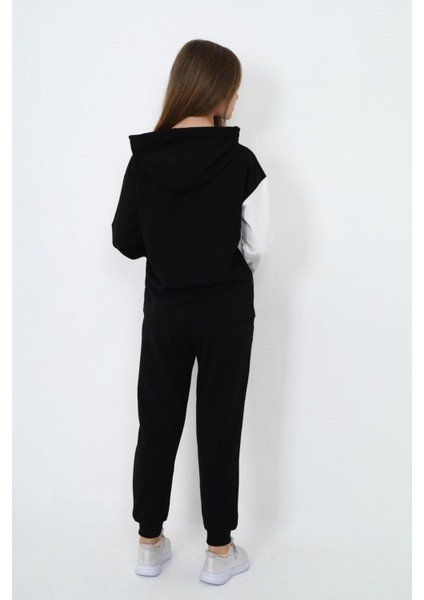 Kız Çocuk %100 Pamuk Garnili Kapüşonlu Uzun Kol Alt&üst Eşofman TAKIM-EŞT-2018 fırsatları