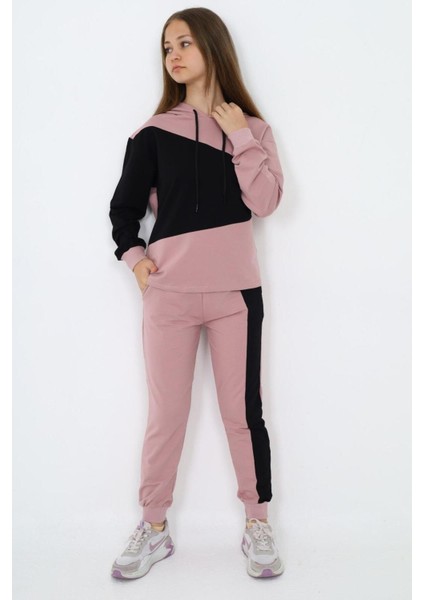 Kız Çocuk %100 Pamuk Garnili Kapüşonlu Uzun Kol Alt&üst Eşofman TAKIM-EŞT-2018 fiyatları