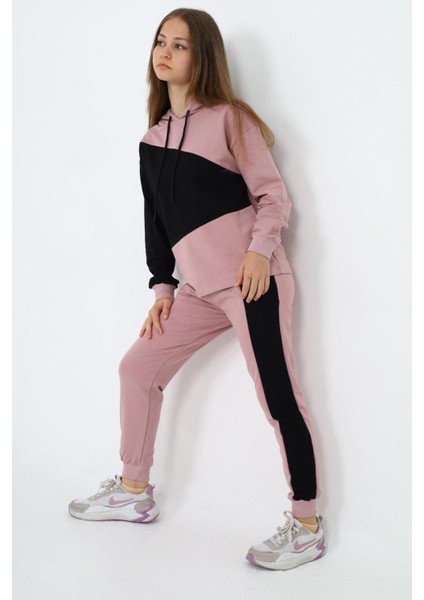 Kız Çocuk %100 Pamuk Garnili Kapüşonlu Uzun Kol Alt&üst Eşofman TAKIM-EŞT-2018 modelleri