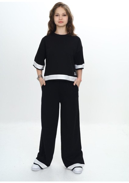 Kız Çocuk %100 Pamuk Kısa Kollu Garnili Truvakar Kol 2 Iplik Alt&üst Eşofman TAKIMI-285-EŞT-2011 fırsatları