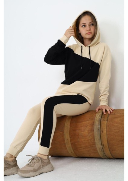 Kız Çocuk %100 Pamuk Garnili Kapüşonlu Uzun Kol Alt&üst Eşofman TAKIM-EŞT-2018 modelleri