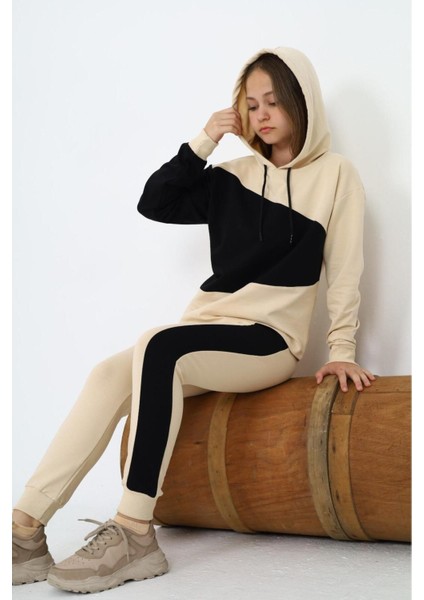 Kız Çocuk %100 Pamuk Garnili Kapüşonlu Uzun Kol Alt&üst Eşofman TAKIM-EŞT-2018 fırsatları