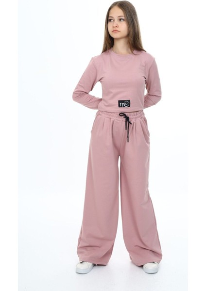 Kız Çocuk Pamuk Croplu Uzun Kol Alt-Üst TAKIM-EŞT-2028