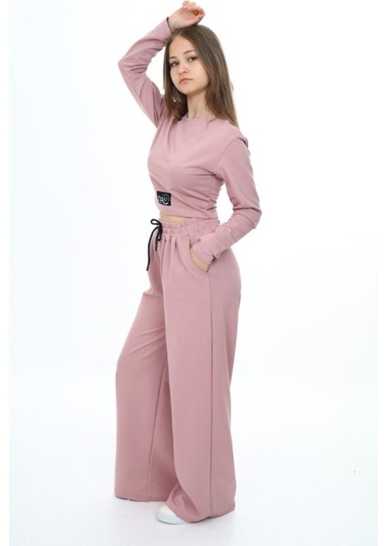 Kız Çocuk Pamuk Croplu Uzun Kol Alt-Üst TAKIM-EŞT-2028 fiyatları