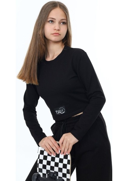 Kız Çocuk Pamuk Croplu Uzun Kol Alt-Üst TAKIM-EŞT-2028 indirimleri