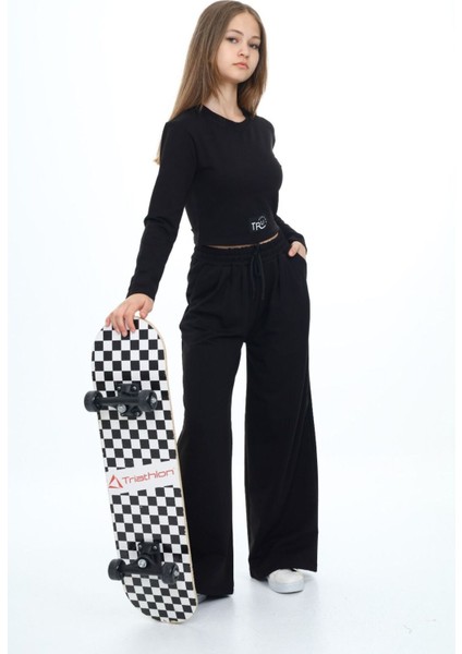 Kız Çocuk Pamuk Croplu Uzun Kol Alt-Üst TAKIM-EŞT-2028