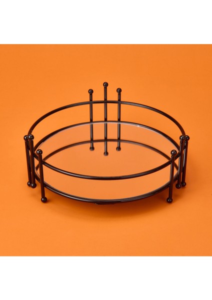 Aynalı Çok Bölmeli Organizer, Siyah, 9X21 cm