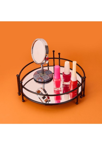 Aynalı Çok Bölmeli Organizer, Siyah, 9X21 cm fiyatları