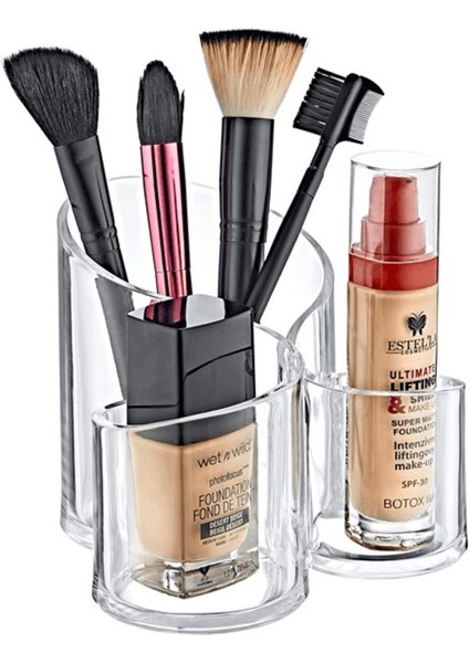 Çok Renkli 3 Gözlü Makyaj Organizer, Pratik ve Şık Saklama Çözümü