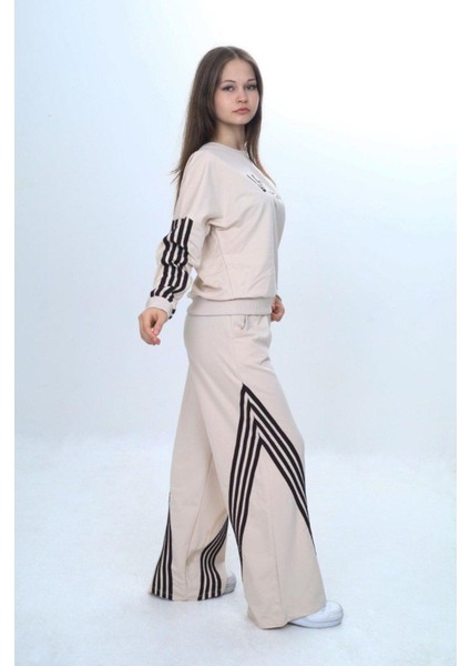 Kız Çocuk %100 Pamuk Şeritli Oversize 2 Iplik Alt&üst Eşofman TAKIMI-305-EŞT-2009 fırsatları