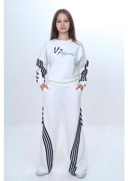 Kız Çocuk %100 Pamuk Şeritli Oversize 2 Iplik Alt&üst Eşofman TAKIMI-305-EŞT-2009 fiyatları