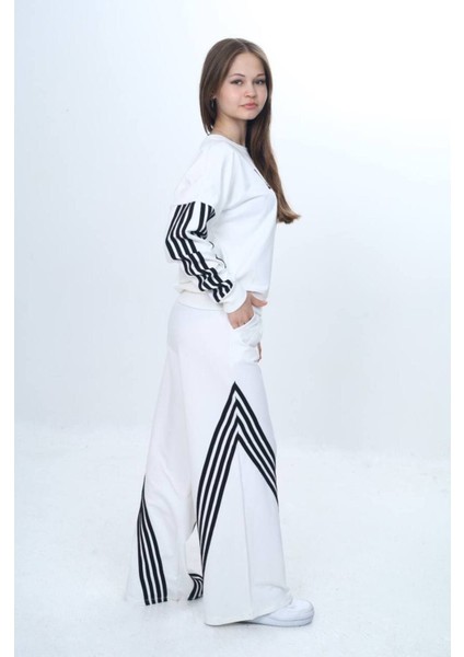 Kız Çocuk %100 Pamuk Şeritli Oversize 2 Iplik Alt&üst Eşofman TAKIMI-305-EŞT-2009 modelleri