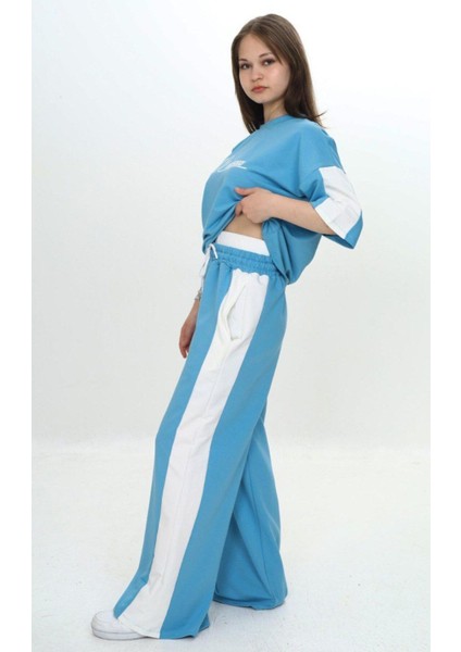 Kız Çocuk %100 Pamuk London Baskılı Oversize Garnili Truvakal Kollu Eşofman TAKIMI-293-EŞT-2010 fırsatları