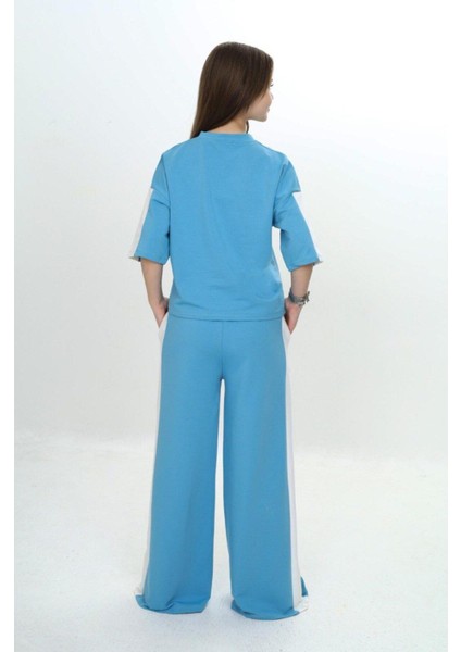 Kız Çocuk %100 Pamuk London Baskılı Oversize Garnili Truvakal Kollu Eşofman TAKIMI-293-EŞT-2010 indirimleri