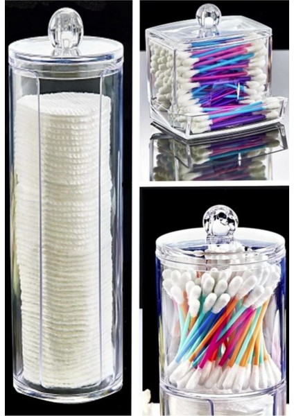 Şık ve Pratik Akrilik Makyaj Organizer Seti, 3'lü, Gri Renk.