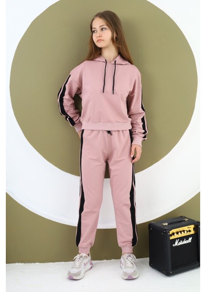 Kız Çocuk %100 Pamuk Kapüşonlu Alt&üst Eşofman TAKIMI-EŞT-2025 fiyatları