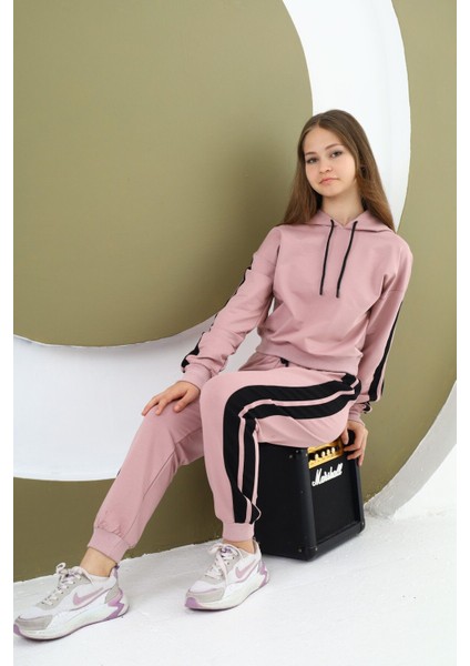 Kız Çocuk %100 Pamuk Kapüşonlu Alt&üst Eşofman TAKIMI-EŞT-2025 fırsatları