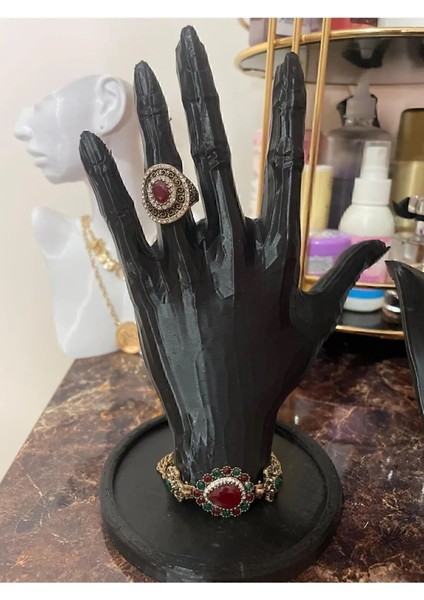 Şık 21CM Dekoratif Takı ve Mücevher Manken Teşhir Seti Siyah modelleri