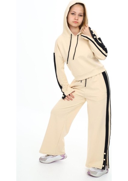 Kız Çocuk %100 Pamuk Kapüşonlu Uzun Kol Oversize Alt&üst Eşofman TAKIMI-EŞT-2020 fırsatları