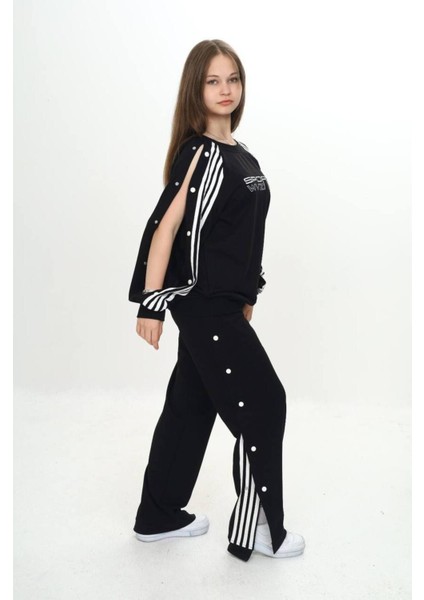 Unisex Çocuk 2 Iplik Çıtçıtlı Alt&üst Eşofman Takımı %100 Pamuk Rahat KALIP-299-EŞT-2006