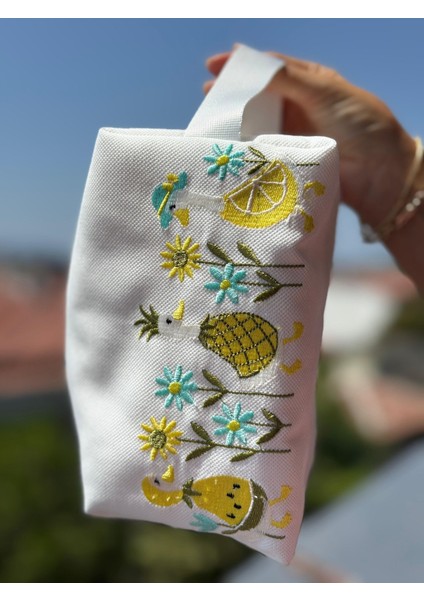 Kaz nakışlı organizer çanta – makyaj çantası , kalemlik ve valiz ıçi çok amaçlı düzenleyici 20x10x10 cm fırsatları