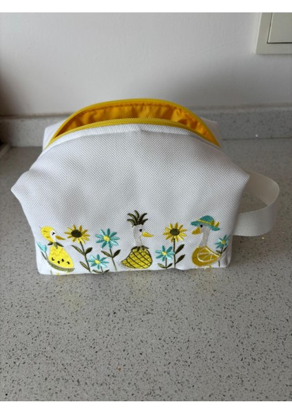 Kaz nakışlı organizer çanta – makyaj çantası , kalemlik ve valiz ıçi çok amaçlı düzenleyici 20x10x10 cm indirimleri