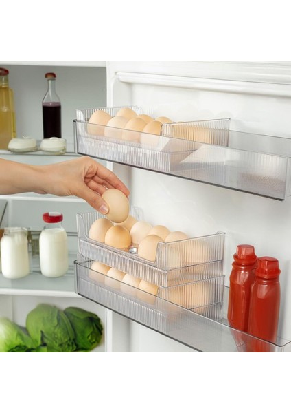 10'lu Yumurtalık Buzdolabı Raf Düzenleyici - Şeffaf Yumurta Kutusu, Bpa Içermez, Buzdolabı ve Masa Üstü Için Kompakt Yumurta Saklama Kabı